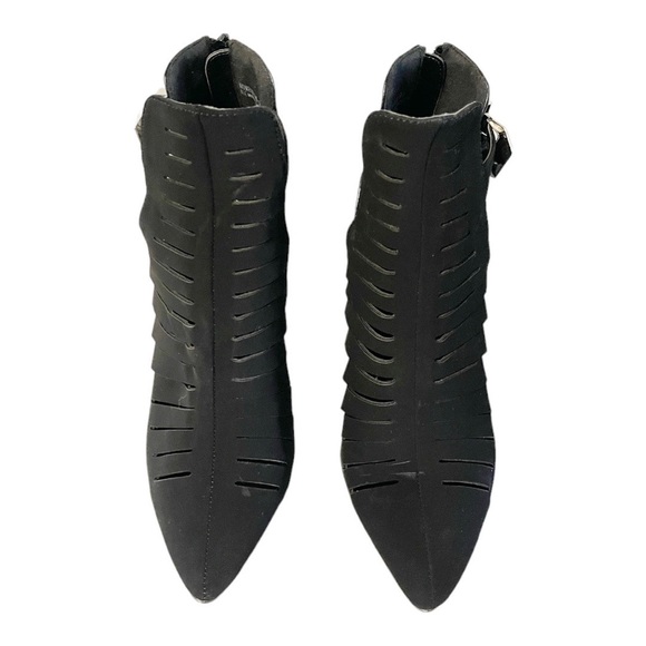 Anne Michelle Momentum 99 Black Faux Leather Pointed Toe Vented Upper Bootie 7.5 - Picture 7 of 13